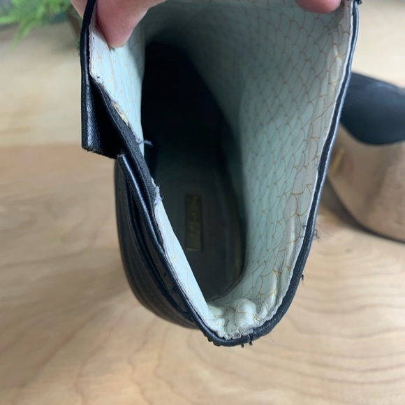 Black leather ankle boots, high heel, size 10 - Picture 9 of 11